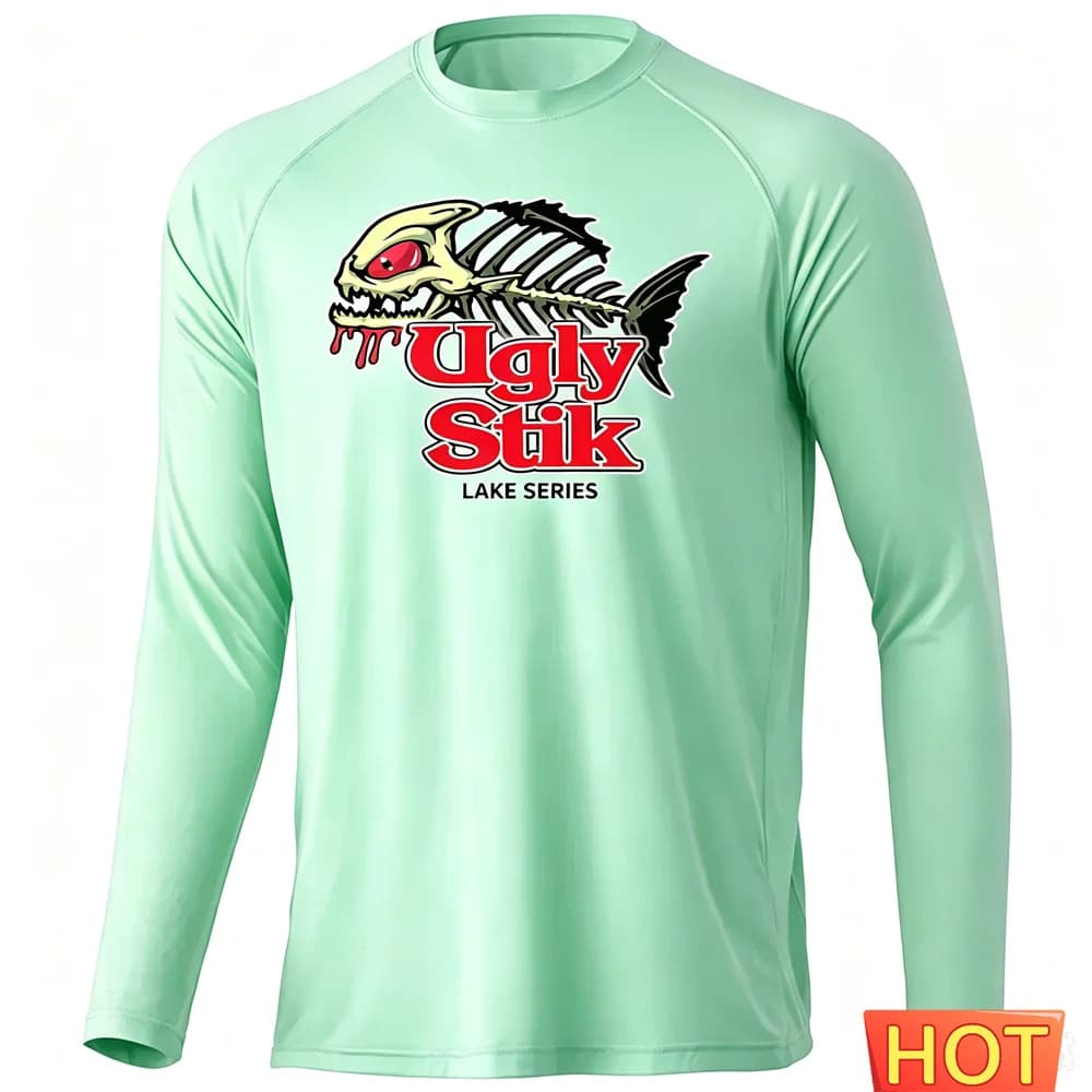 Fishing Performance Shirts Men's Long Sleeve Uv Protection Clothing Summer Breathable UPF 50+ Fishing Wear Solid Fishing T-shirt