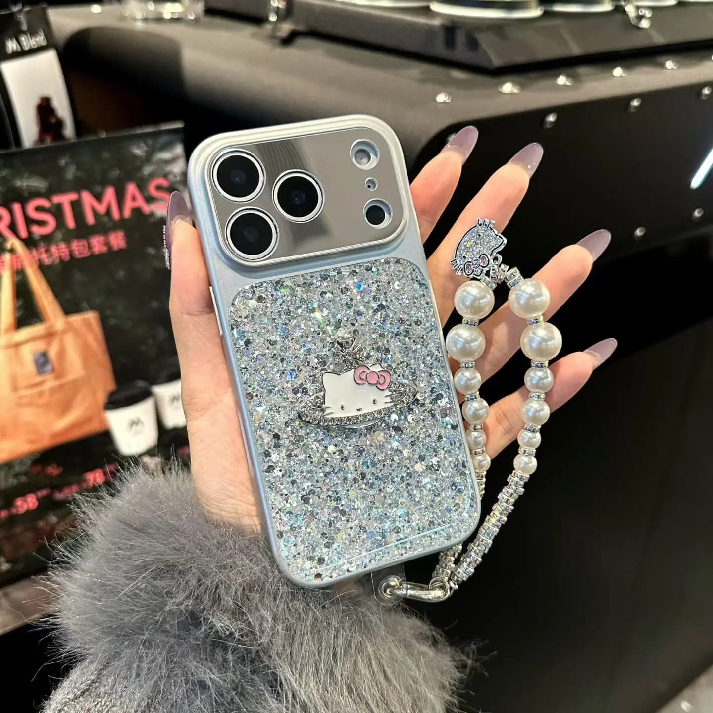 Custodia Protettiva Bling Hello Kitty con Catena per iPhone 17 16 15 Pro Max - Regalo per Ragazze