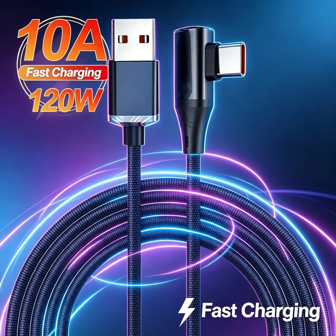 Cavo di ricarica rapida tipo C da 120 W, cavo dati ad alta velocità PD per iPhone, cavo di ricarica rapida USB C per dispositivi Android Samsung Xiaomi