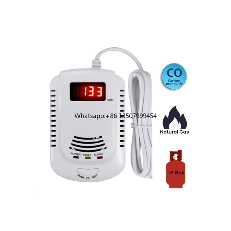 Rilevatore di Gas Naturale e Allarme Monossido di Carbonio Combinato con Allarme Vocale e Luminoso