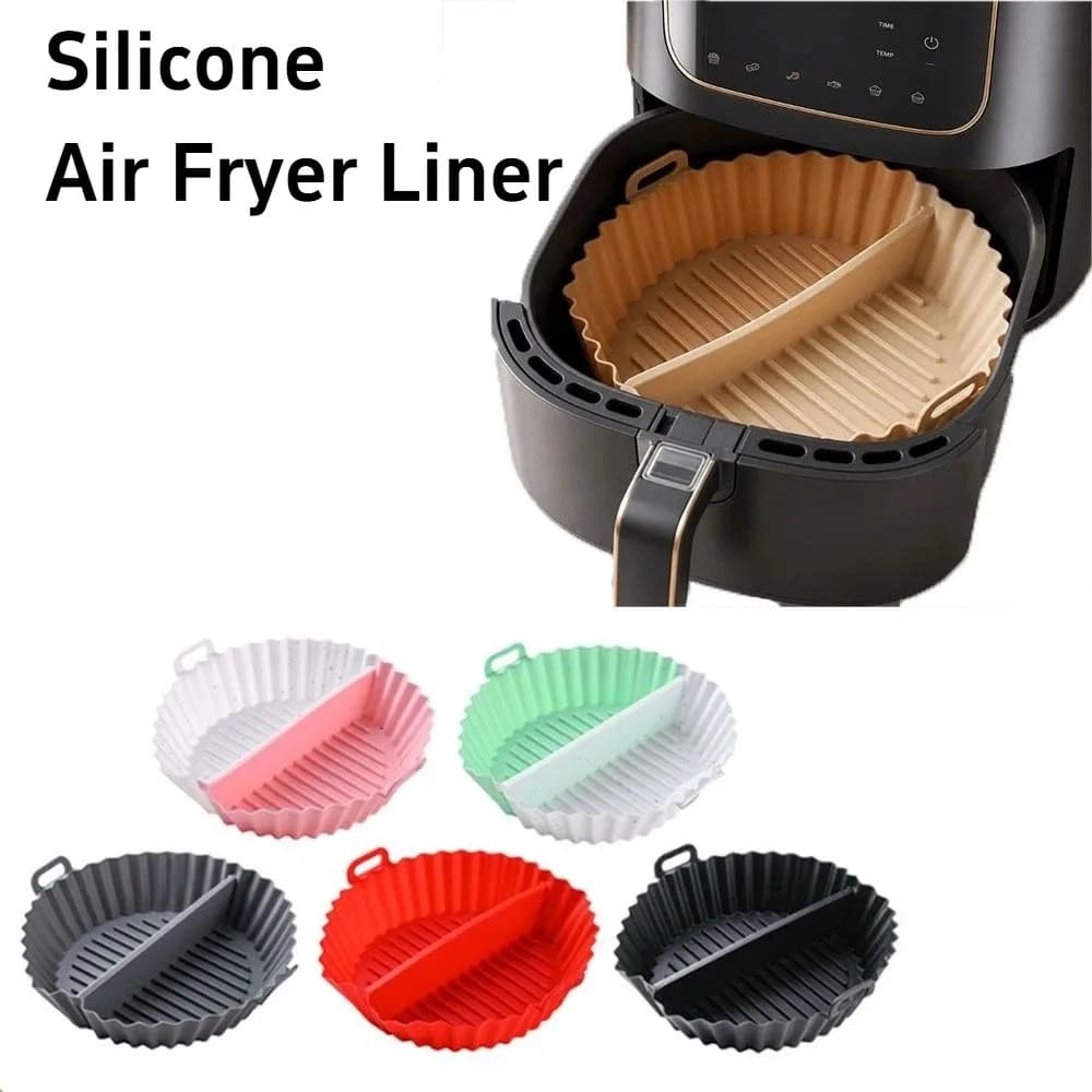 Creative Silicone Baking Tray Food Grade Separate Type Silicone Air Fryer Liner Reusable Space-Saving Circular Oven Mat