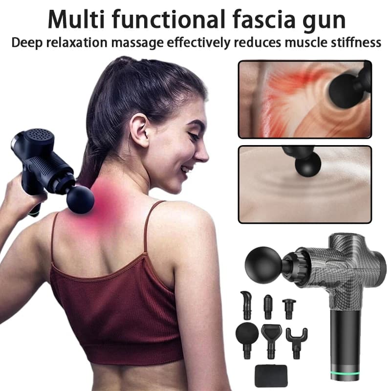 Professional Grade LCD Variable Frequency Fascia Gun, Gym High-Frequency Vibration Relaxation Home Deep Muscle Neck Membrane Gun