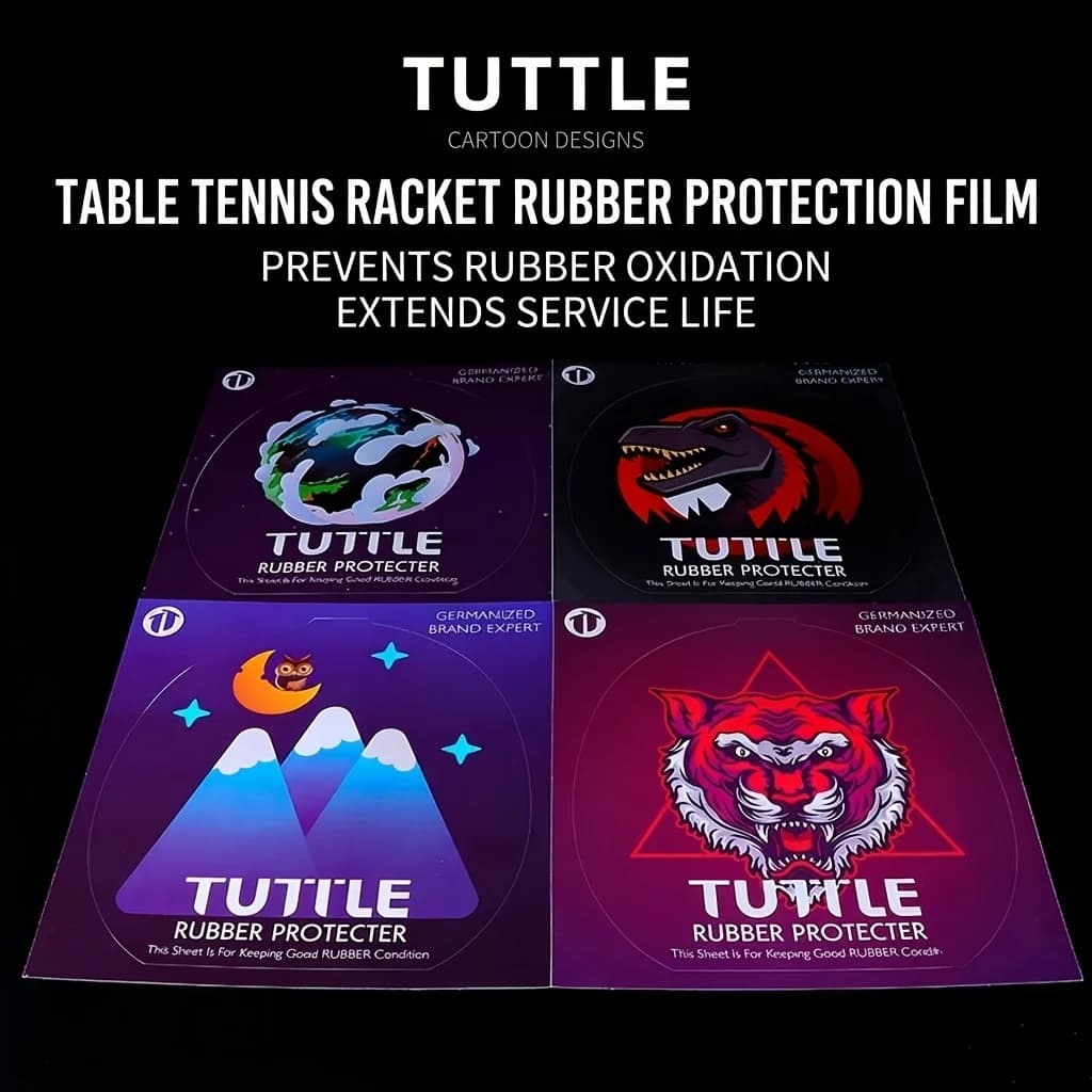 Cartoon Pattern Table Tennis Racket Protective Film, Anti-Scratch Protective Film for Sticky Rubber, No-Cut Required Table Tennis Racket Rubber Protective Film
