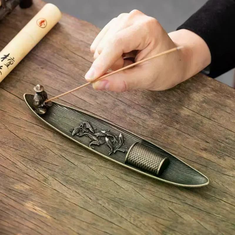 1 set di porta incensiere per incenso da pesca con pesce cinese per bastoncini di incenso, accessori per la decorazione della casa