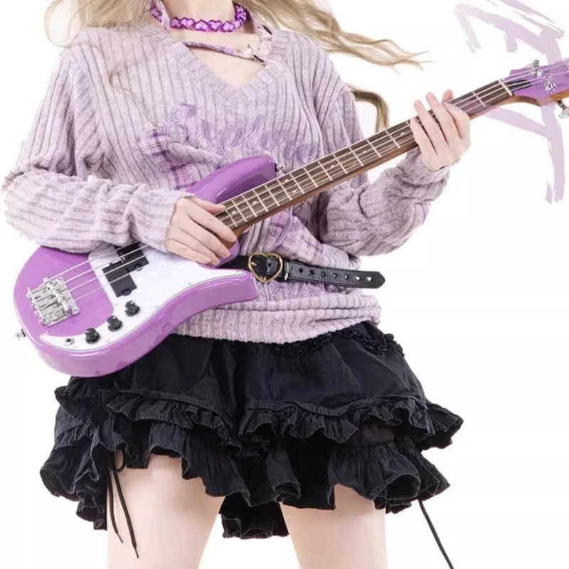 MINI basso elettrico da viaggio portatile a 4 corde 24 tasti Principianti praticano bambini Strumenti musicali professionali Chitarra elettrica