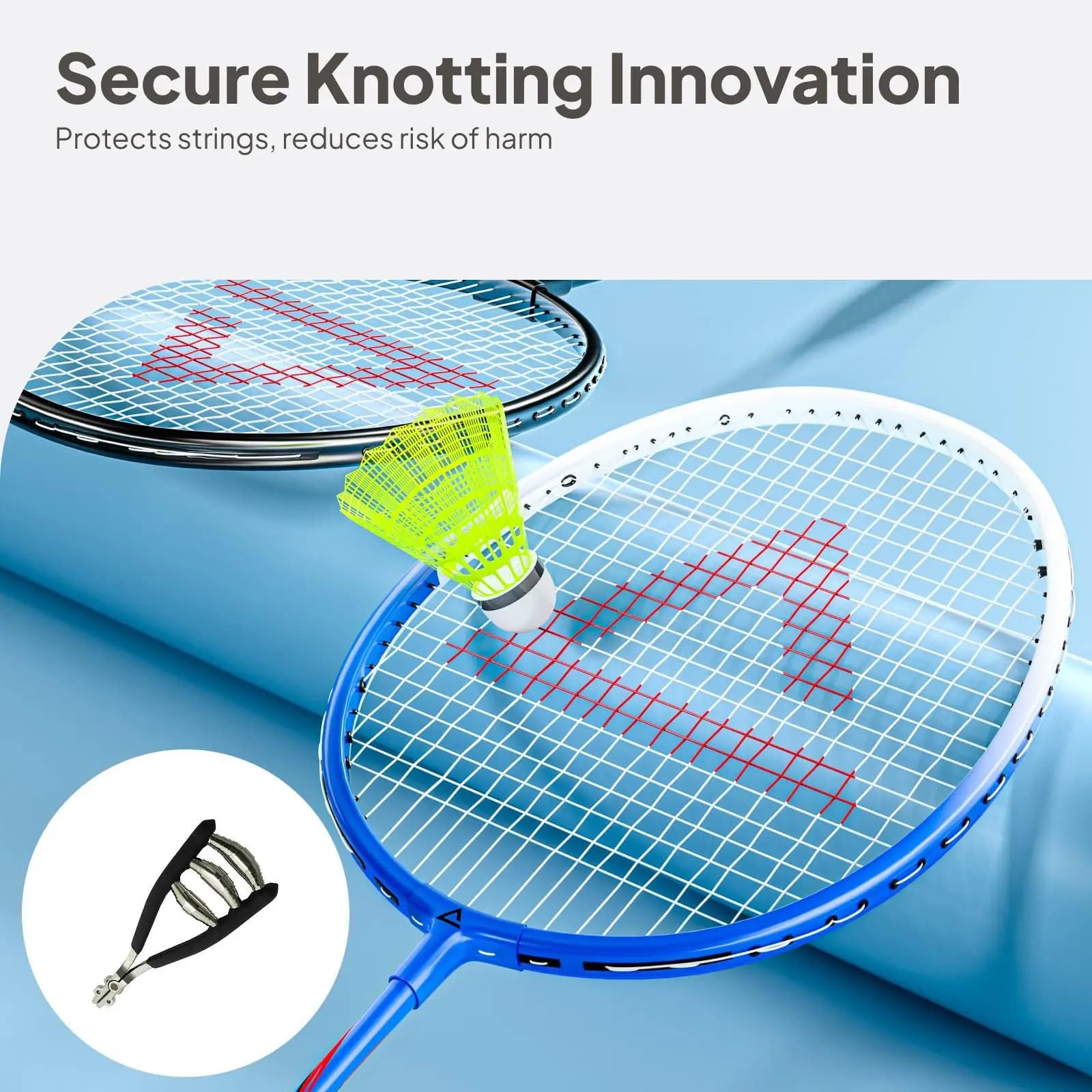 Professional clamp for interlocking Tennis racks in Aluminium alloy, Base tool for repair Tennis rackets and Badminton