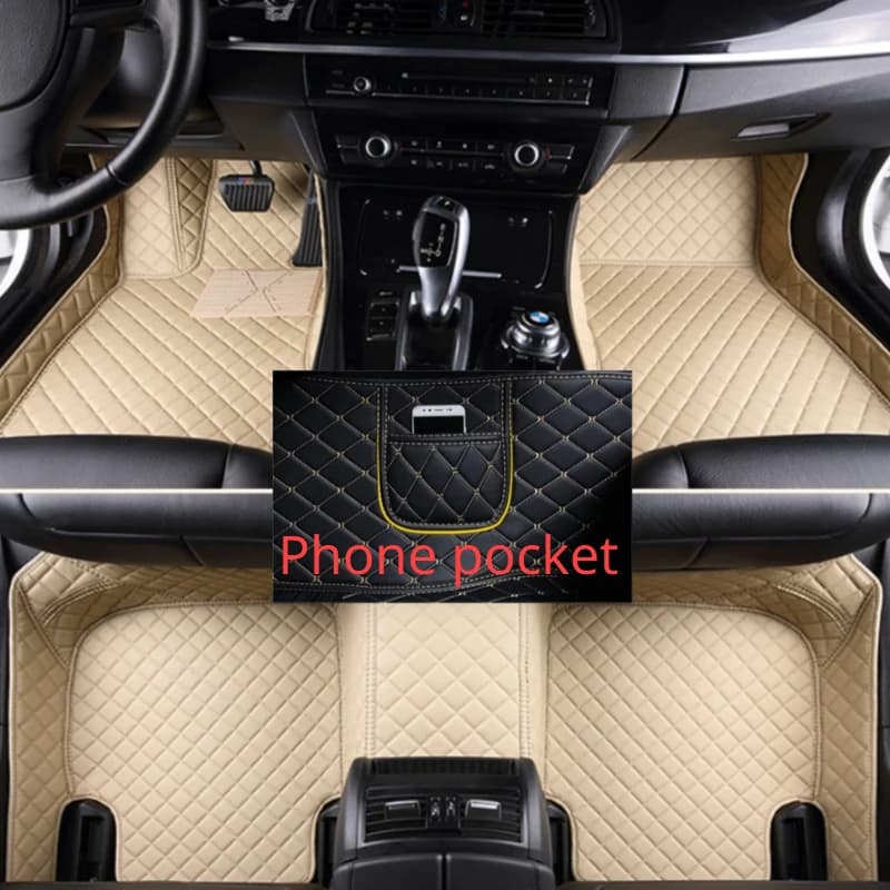 Custom Auto Car Mats for Hyundai Palisade 2020-2023 years artificial leather pocket for phone inner carpet car accessories