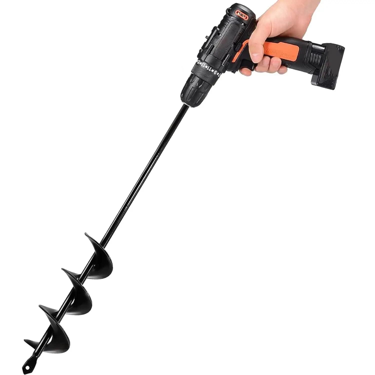 Extended Garden Auger Drill Bit for Planting Bulbs Flowers, Post Hole Digger for 3/8" Hex Drill