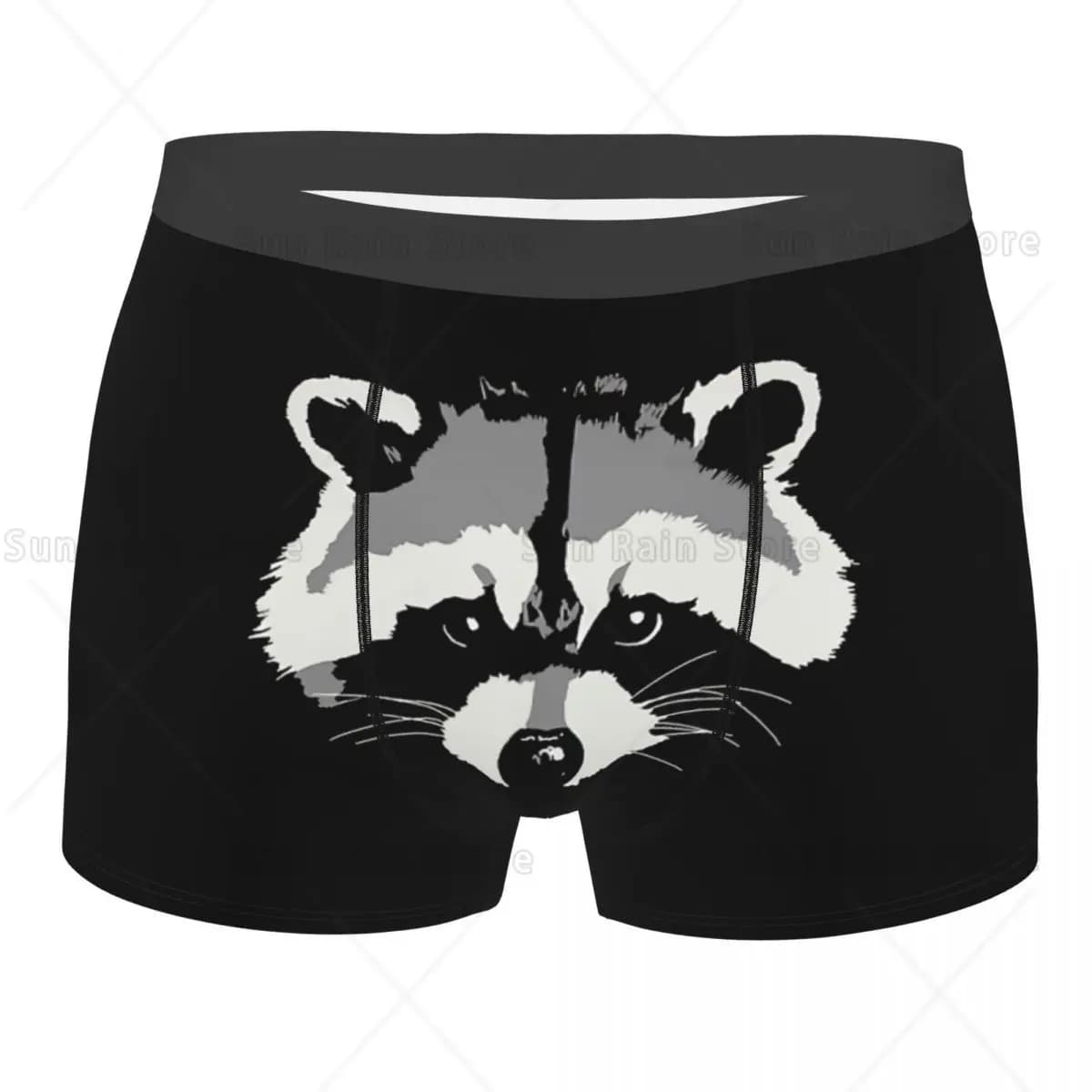 Animali Arte Raccoon Face Mutande Mutandine di cotone Intimo maschile Pantaloncini stampati Boxer Slip
