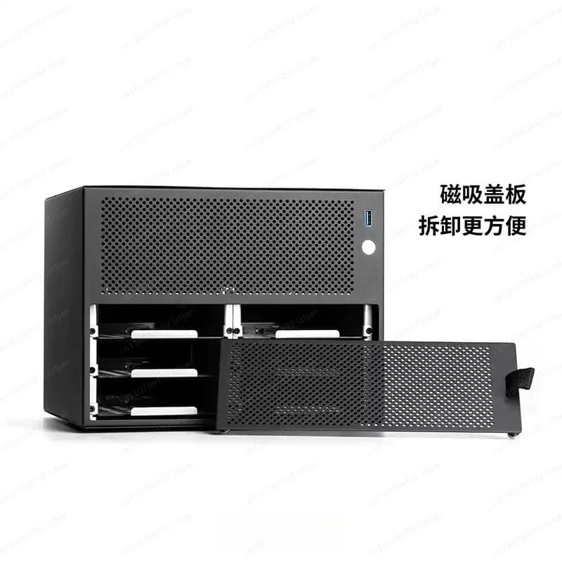 U-E-S-6 6-Bay NAS Storage Chassis, Mini ITX Motherboard Supported DIY Compact Desktop Storage Server Small Case