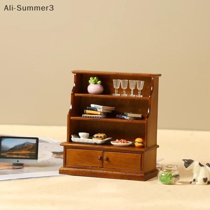 1/12 Armadietto portaoggetti per casa delle bambole Armadietto Vetrina Casa delle bambole Soggiorno Studio Decorazione Accessori per mobili per casa delle bambole