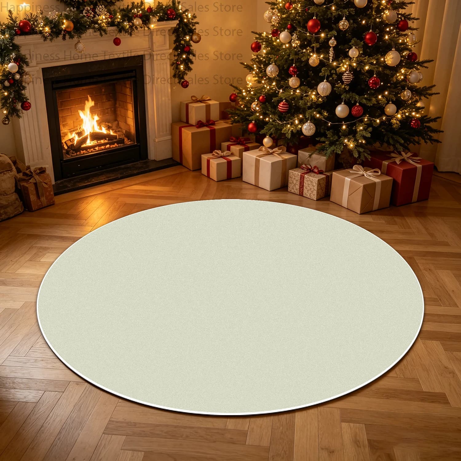 Ins Solid Color Simple Style Living Room Round Carpet Antiskid Washable Bedroom Bedside Mat Short Velvet Soft Cloakroom Area Rug