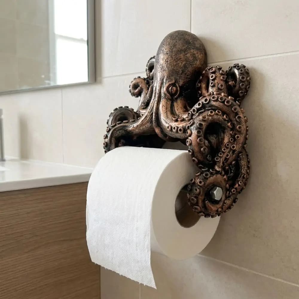 Resin Sea Turtle Toilet Paper Holder Cute Beach Themed Bathroom Tissue Holder Realistic Coastal Style Napkin Storage Figurine