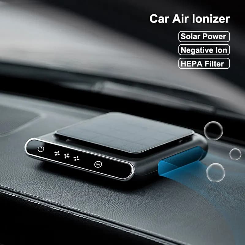 Purificatore d'aria per auto ionizzatore d'aria Wireless portatile eliminatore di odori solari fumo PM2.5 filtro HEPA deodorante a ioni negativi in auto