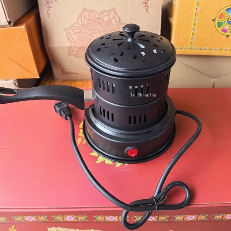 Bruciatore di incenso elettrico per culto in templi, offerte di fumo sacro a Buddha, purificazione dell'aria con incenso e carbone per interni, articoli religiosi