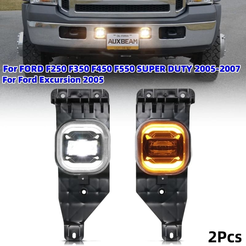 2 pz/set fendinebbia a LED per auto indicatore di direzione bianco DRL per Ford F250/F350/F450/F550 SUPER DUTY 2005-2007/Ford Excursion 2005