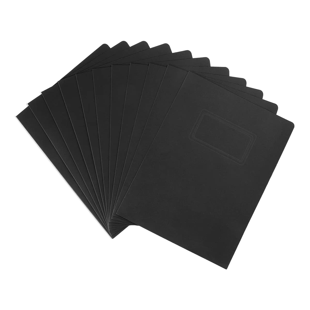 Cartella di file in carta Kraft 12 pezzi, porta carta nera A4 con 2 tasche Cartella di presentazione Cartella di documenti di file di progetto per la scuola