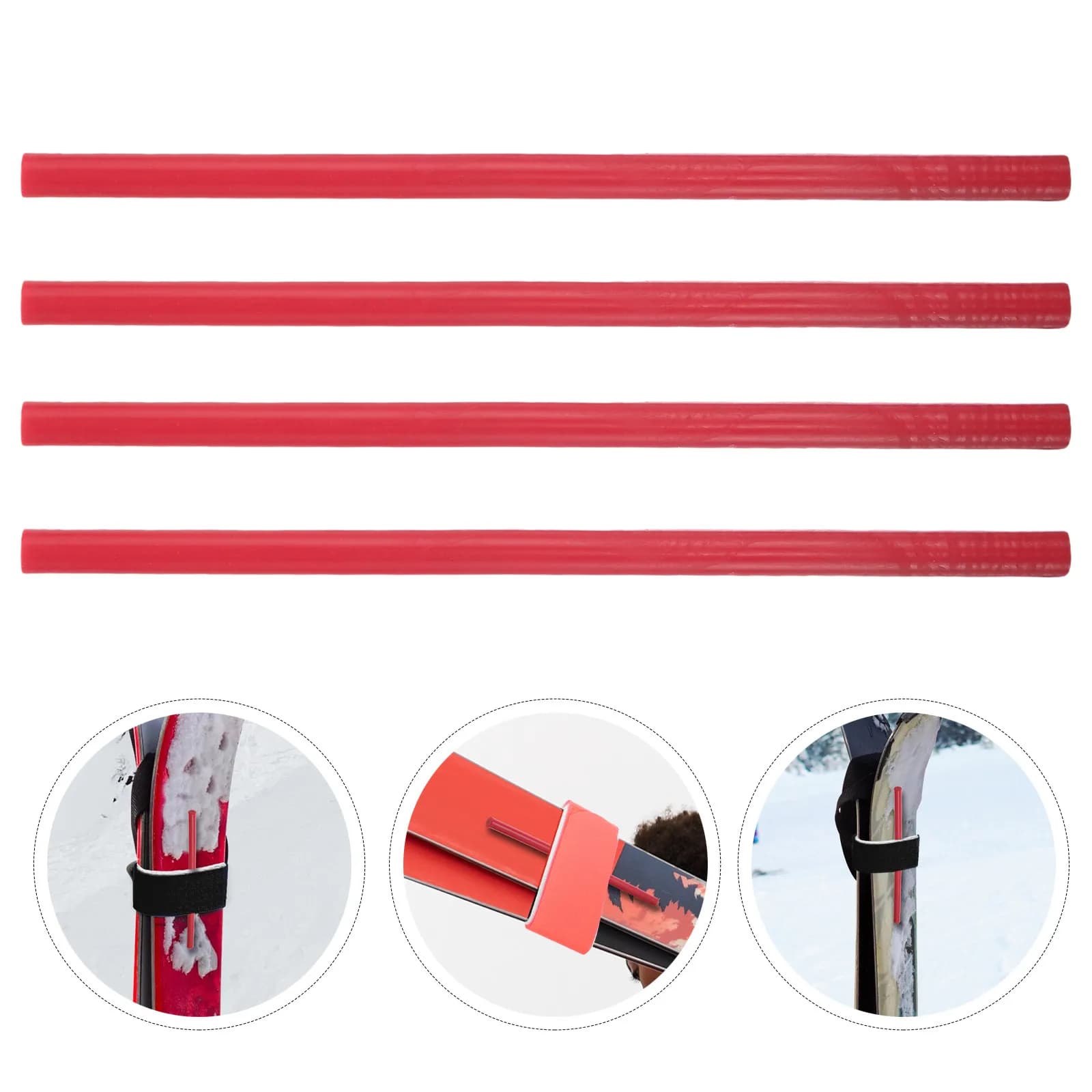 Kit Riparazione Sci e Snowboard 4 Pezzi: Cera Rossa a Candela per Base Sci e Snowboard - Attrezzatura per Riparazione Rapida