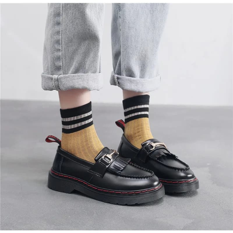 Scarpe Casual in Pelle PU Stile Coppia, Punta Piatta Rotonda, Multicolore, Suola Morbida, Primavera-Autunno, Eleganti e Comode