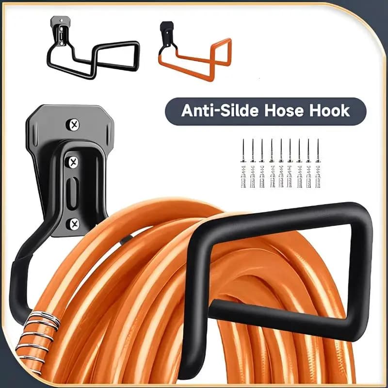 Garden Hose Rack Garage Hooks With Anti-Slip Coating: Wall Mount Storage Organizer Hanger