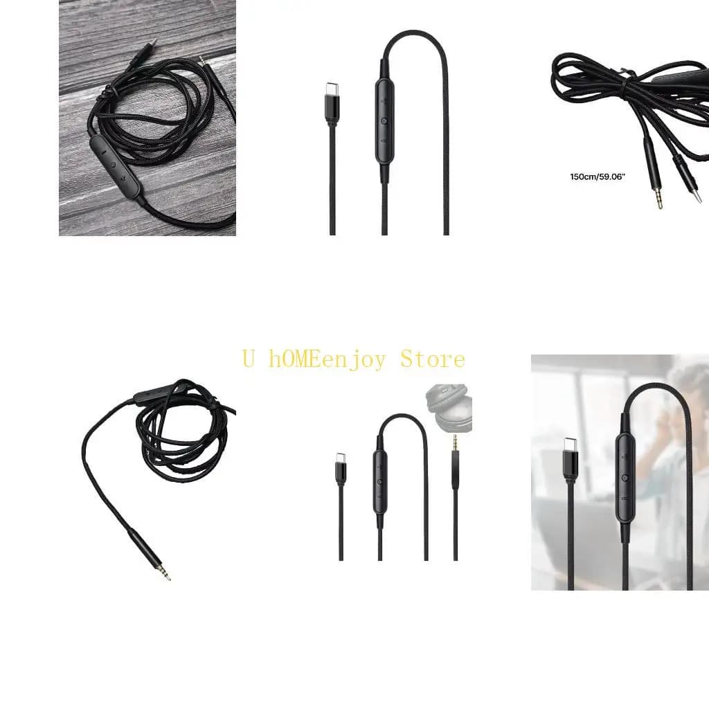 B0KF Cavo USB C a maschio da 2,5 mm per cavo per cuffie QC25/QC35/QC35II con controllo microfono