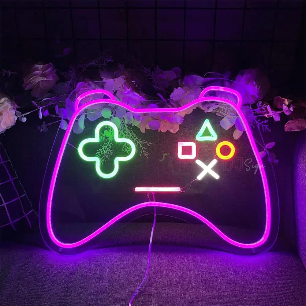 Sala da gioco Neon Sign LED Lights GamePad Shape Neon Led Sign camera da letto Deocr Wall Light Up Signs luci al Neon regali di compleanno