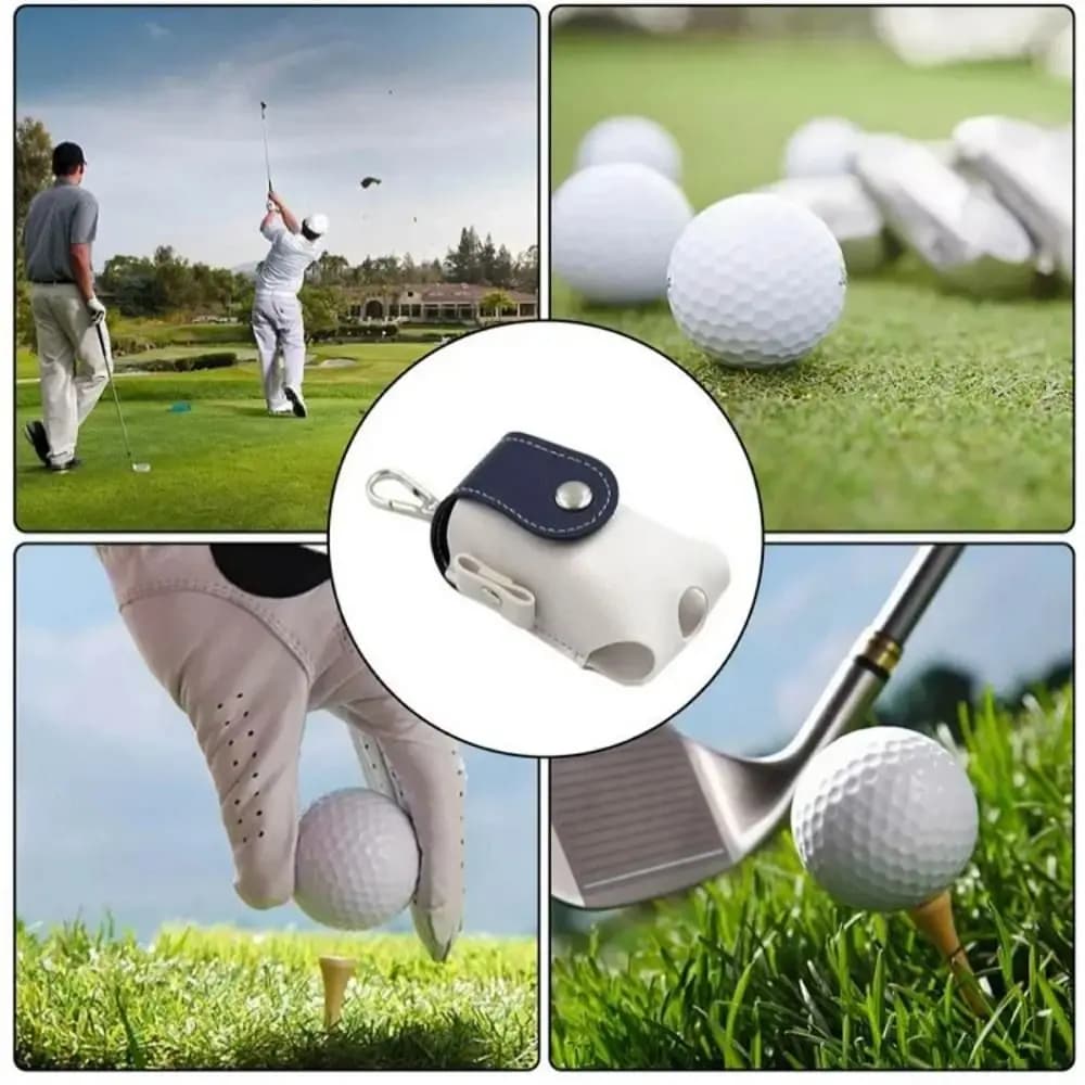 Borsa da Cintura per Palline da Golf in Pelle PU Impermeabile, Custodia per 2 Palline, Contenitore per Palline da Golf, Accessori per il Golf