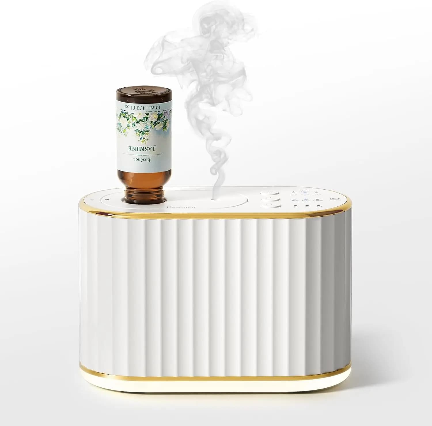 Waterless Essential Oil Diffuser, Wireless Aromatherapy with 4 Mist Levels & Timer, Portable for Bedroom Office