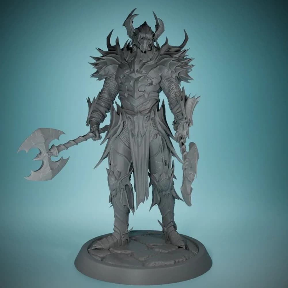 No Wings Demon Knight Modello stampato in 3D Figurine Gioco da tavolo Scacchi di guerra Autoassemblaggio Miniature da colorare fai da te 6,4 cm