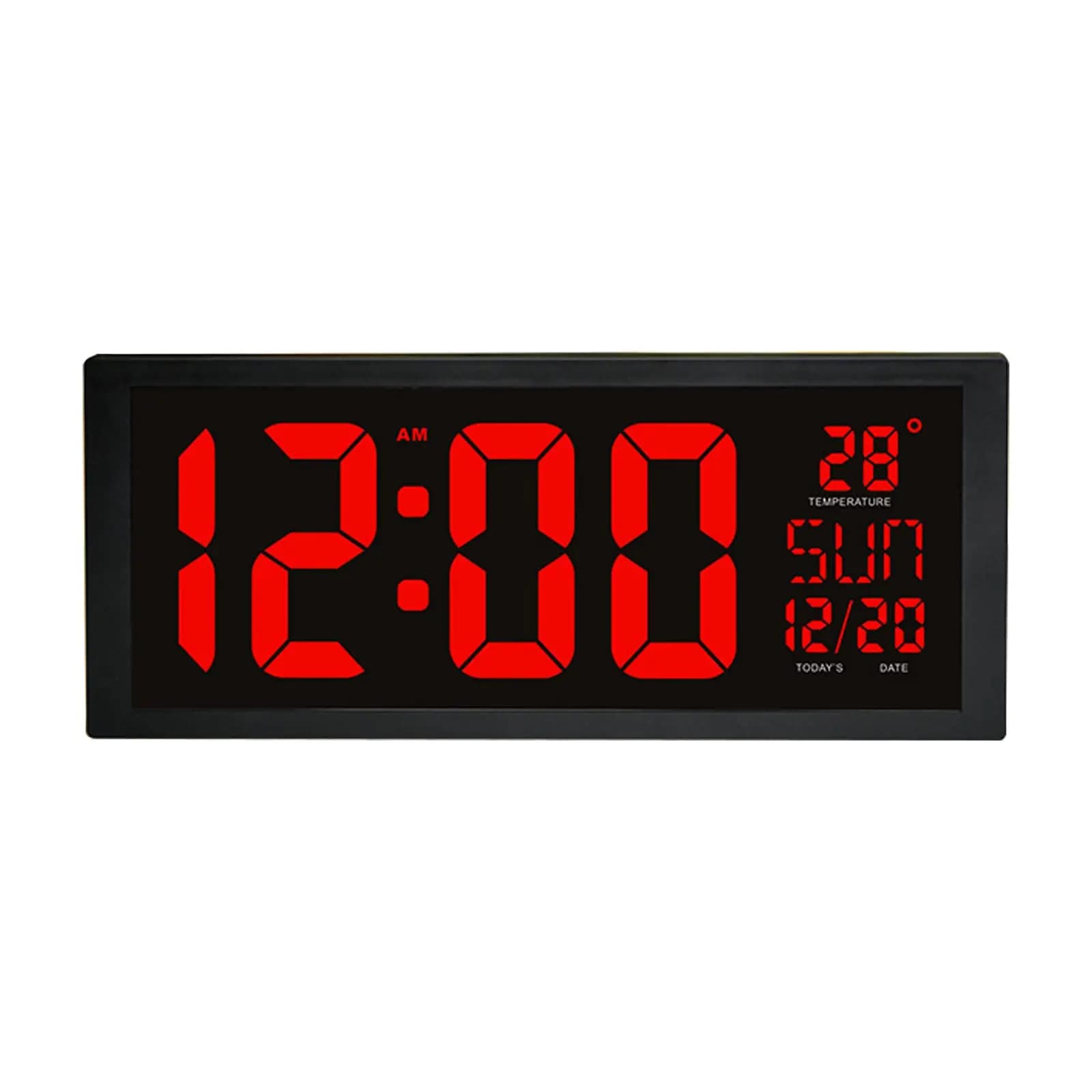 Orologio da parete digitale a LED con datario, visualizzazione della temperatura interna, tavolo da ufficio moderno, orologi a LED con supporto ripiegabile, numeri grandi