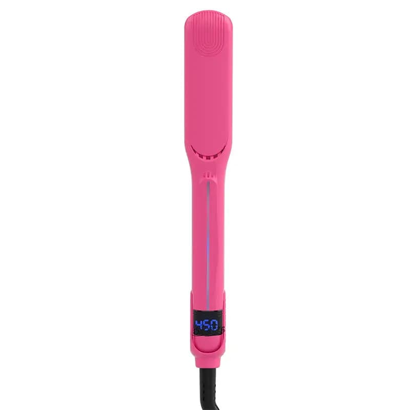 Le belle donne come piastra per capelli rosa in ferro piatto professionale con tormalina a 360 gradi
