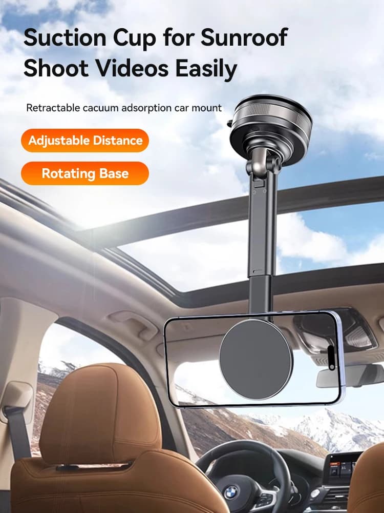 YZ Supporto magnetico per telefono per auto Magnete forte Cruscotto Parabrezza Supporto per telefono a ventosa Accessori per braccio telescopico regolabile