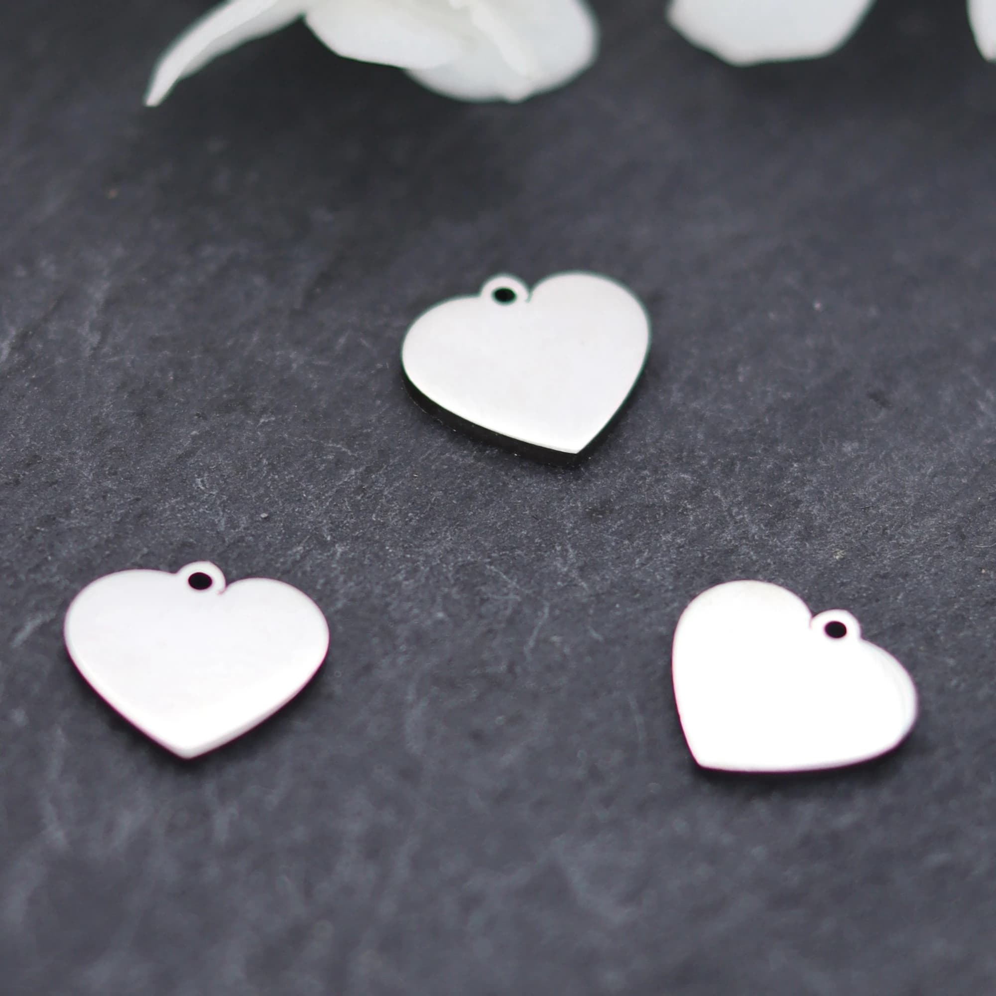 3pcs Peach Heart Charms Mirror Polish Stainless Steel Pendant DIY Necklace Bracelet Connector Charms For Jewelry Making