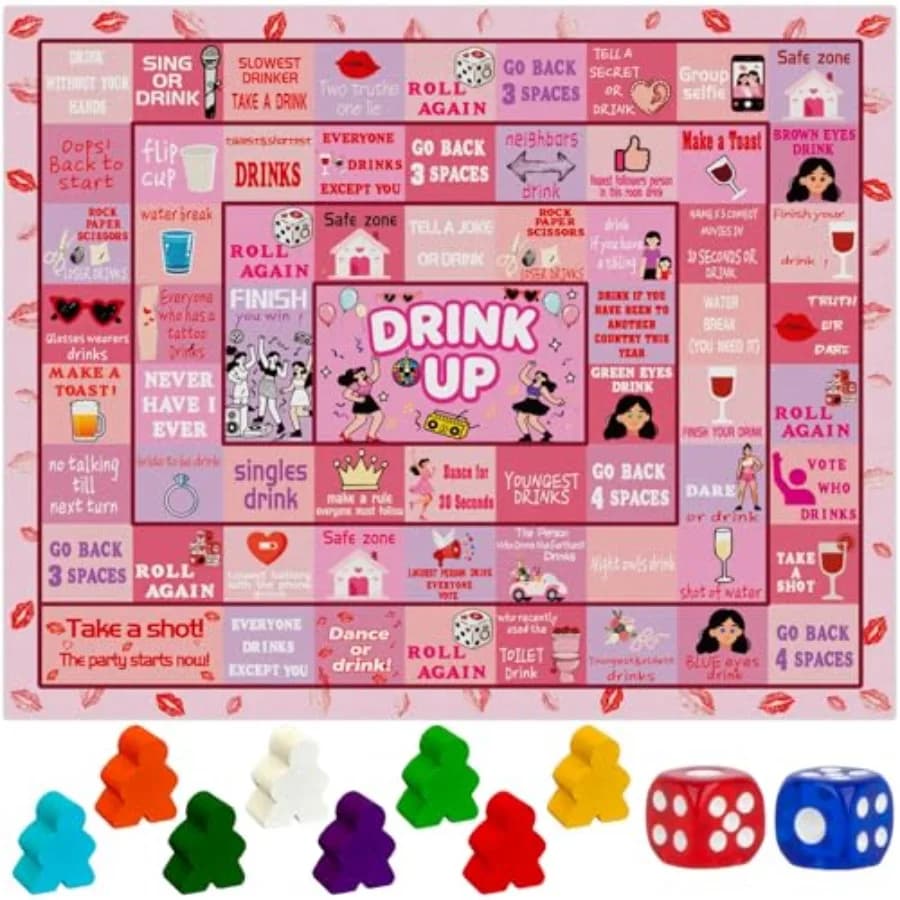 Drinking Board Game for Adul, Drunk Dice Game Bridal hower Party Bachelorette Party Game Interactive Drinking Game for A 21+ Dr