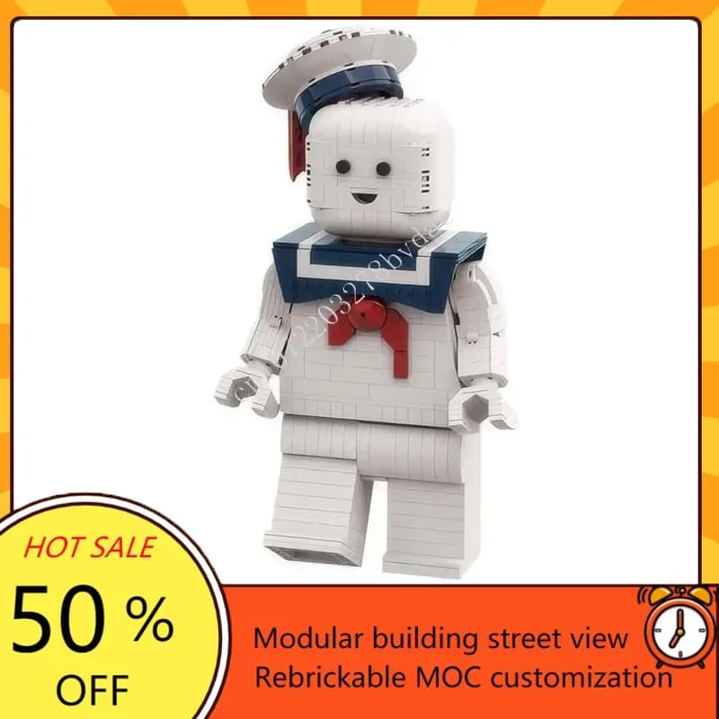 830PCS MOC Space Battle Series Stay Puft (maxifig articolato) Modello Puzzle personalizzati Tecnologia educativa fai da te Regalo creativo per bambini