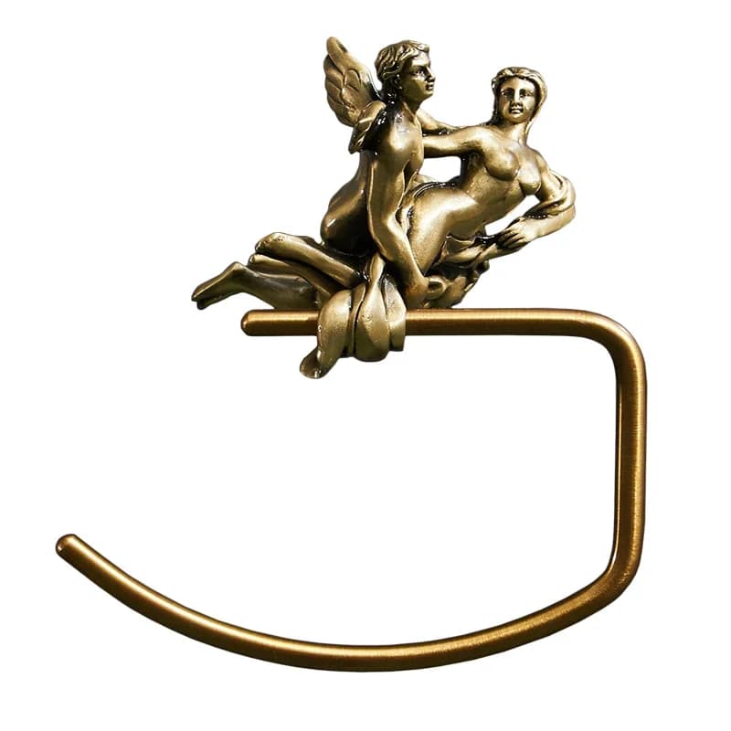Portasciugamani serie romantica Portasciugamani antico montato a parete Mensole da bagno in ottone con portasciugamani singolo Accessorio da bagno