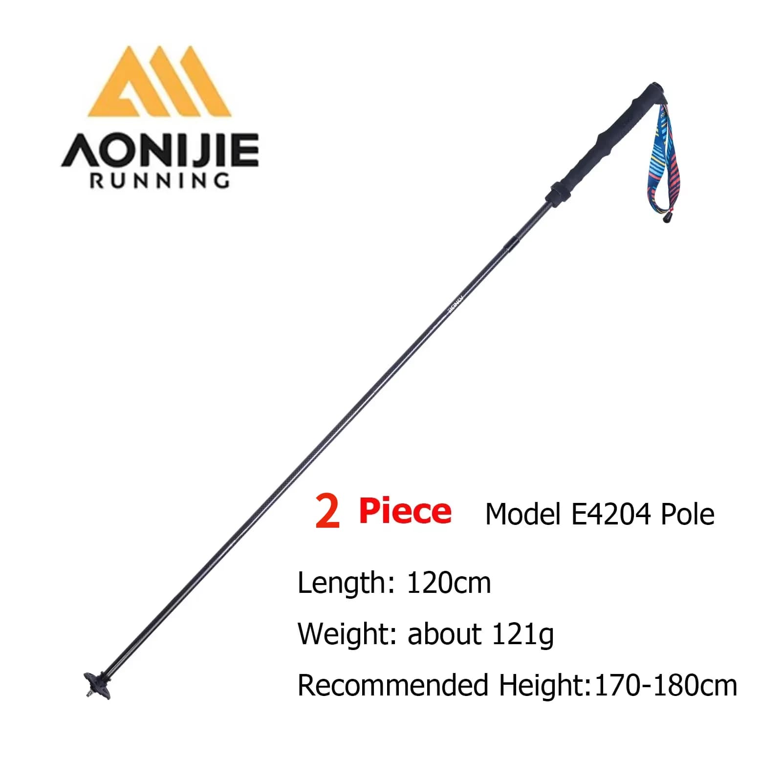 AONIJIE-2PCS Light Folding Folding Trekking Stick Aluminum Alloy Trail Stick Folding Adjustment Hiking Race E4204 105-120CM