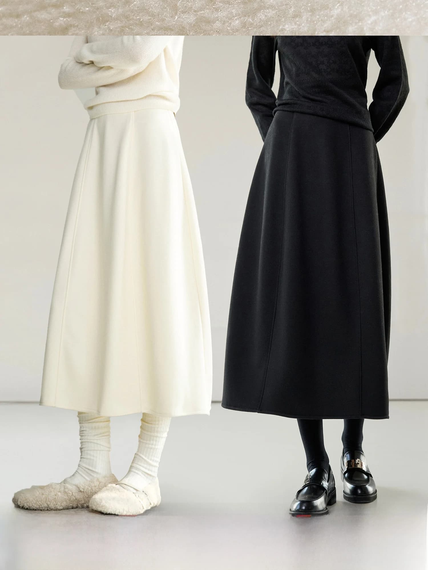 Gonna lunga da donna Ouade in seta fine con motivo floreale, modello slim e versatile, casual ed elegante