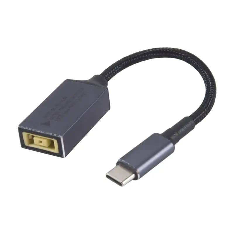 PD100W stable charging cable for Lenovo from CC square jack to USB Type-C converter compatible with Lenovo laptop