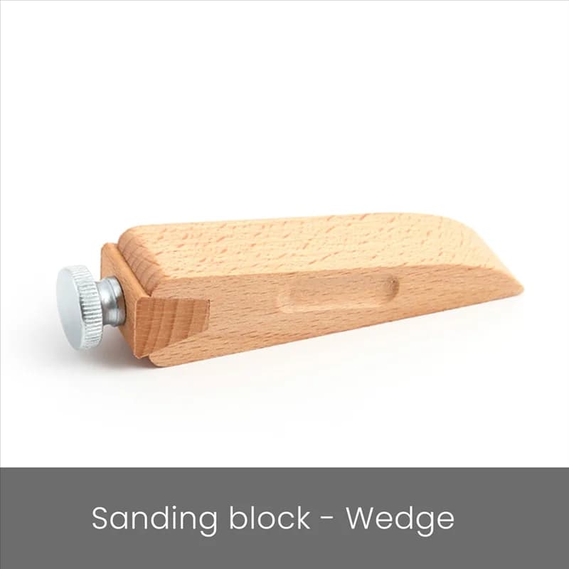 ABJT 3 pezzi set di blocchi di carta vetrata in legno con cuneo smussato quadrato blocco di levigatura a mano strumento di lucidatura per molatura bordi in pelle fatti a mano