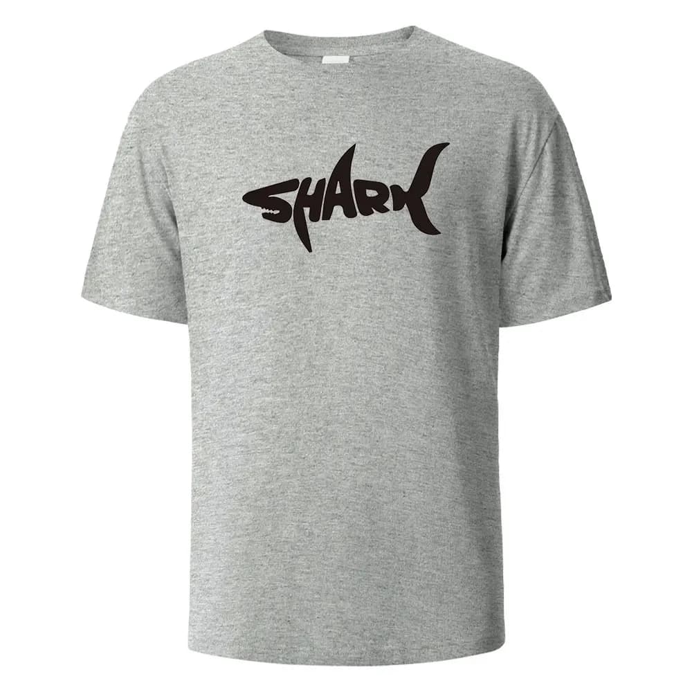 T-shirt con stampa squalo T-shirt estive in cotone 100% per uomo Donna Top casual oversize