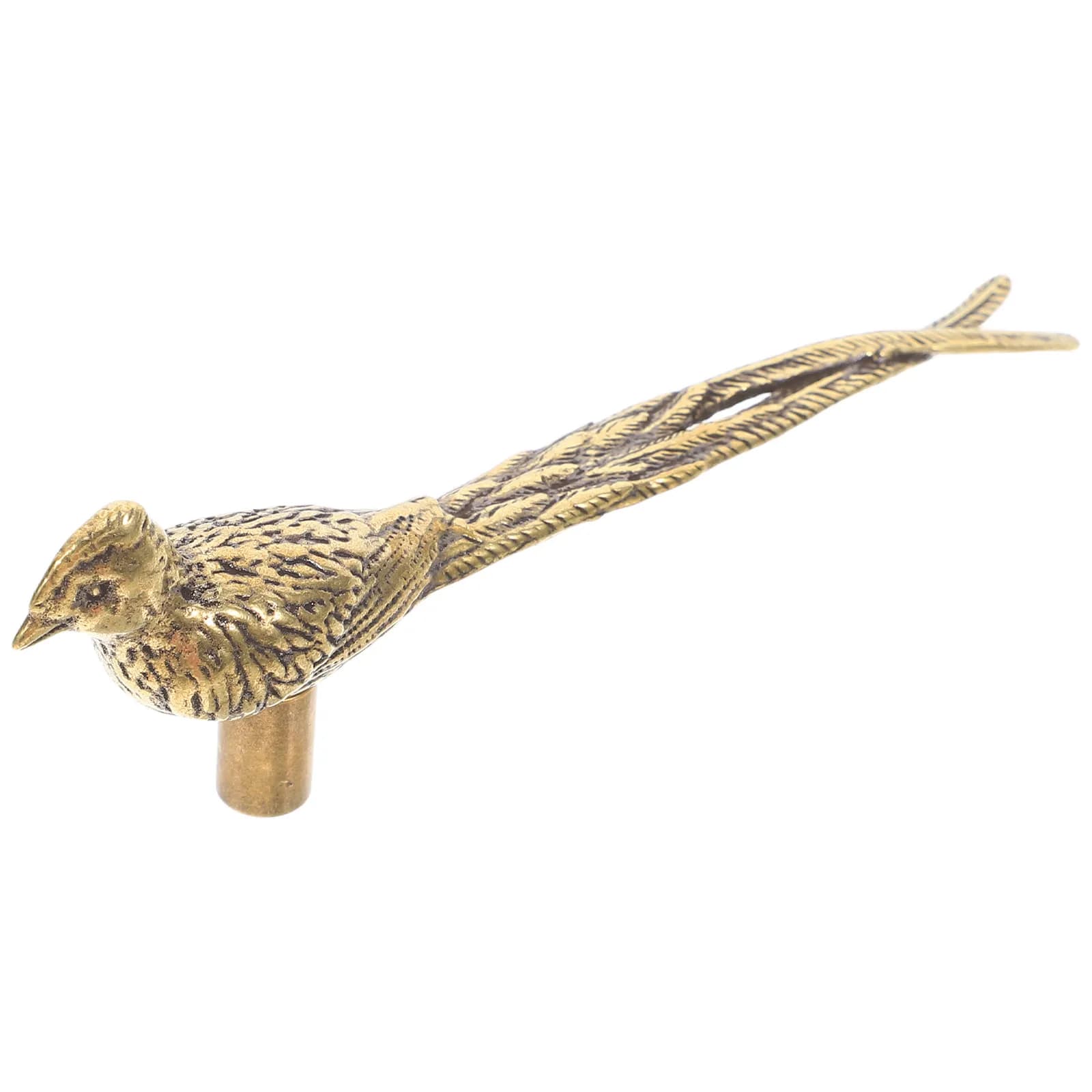 Maniglie per porte e tiranti per armadietti in ottone a forma di uccello a coda lunga in stile cinese, accessori per mobili e ferramenta per cassetti