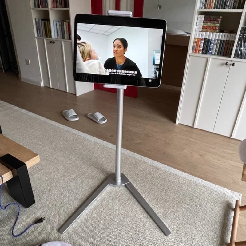 Supporto Regolabile per iPad e Tablet, Braccio Flessibile per Studio, Rialzo Multifunzione per Monitor, Sistema di Supporto Ergonomico Universale