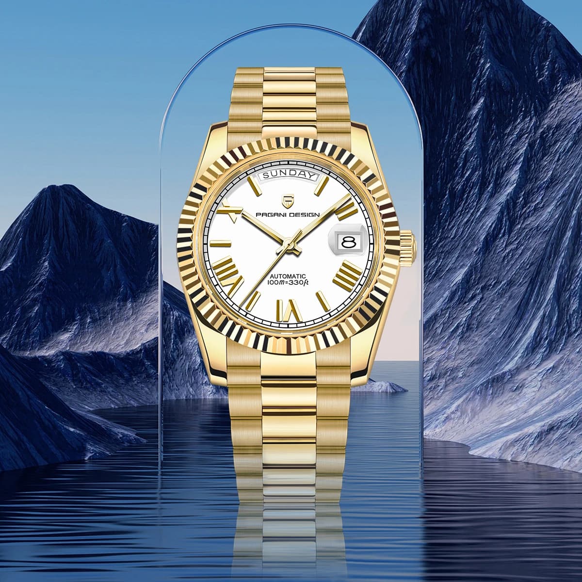 PAGANI DESIGN Nuovo Oro Bianco Orologio Automatico di Lusso Per Gli Uomini Orologio Da Polso Meccanico AR Vetro Zaffiro 10Bar Orologio Impermeabile 2026