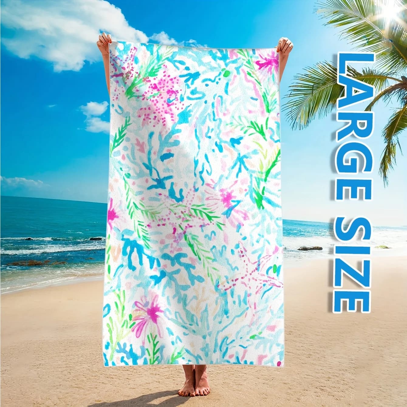 Asciugamani da spiaggia da 1 pezzo, coperta in microfibra ultra assorbente e ad asciugatura rapida, ideale per viaggiare alla piscina o in spiaggia senza sabbia