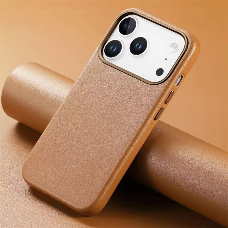 Luxury Magnetic Leather Case for iPhone 17 Air 16E 15 14 13 Pro Max Plus 17Air 16E 17Pro with Bumper Magsafe