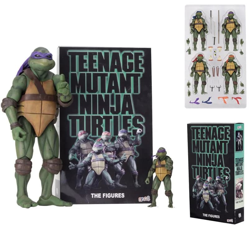 NECA 4 pezzi/set tartarughe ninja mutanti adolescenti Leonardo ‌ Raphael Action Figure Film Edition Film Modello Anime Bambini per bambola giocattolo