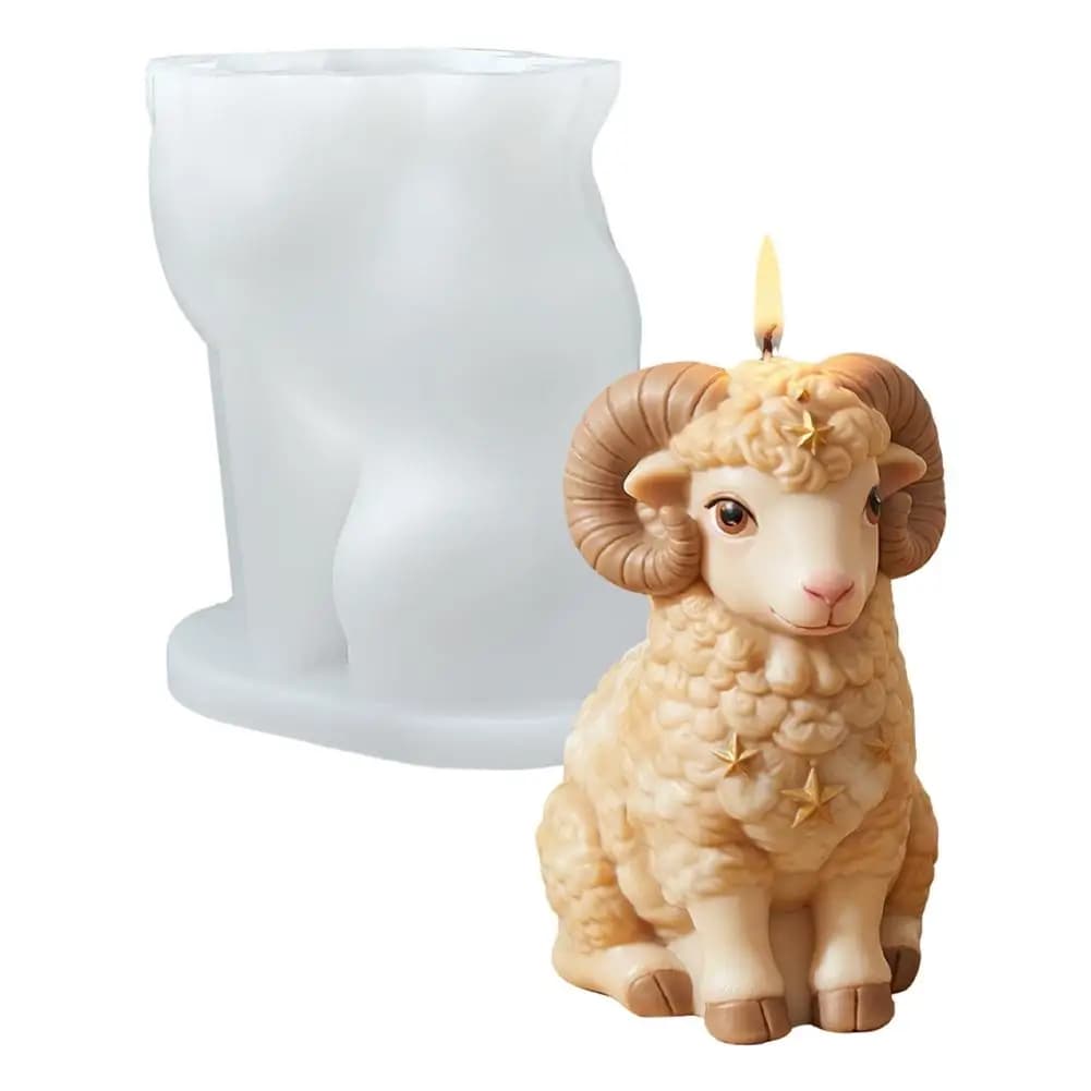 Stampo in Silicone 3D a Forma di Agnello - Stampo per Sapone a Forma di Pecora Carina per Artigianato Fai-da-Te, Resina, Cera, Gesso, Decorazioni per la Casa e Creazione di Regali