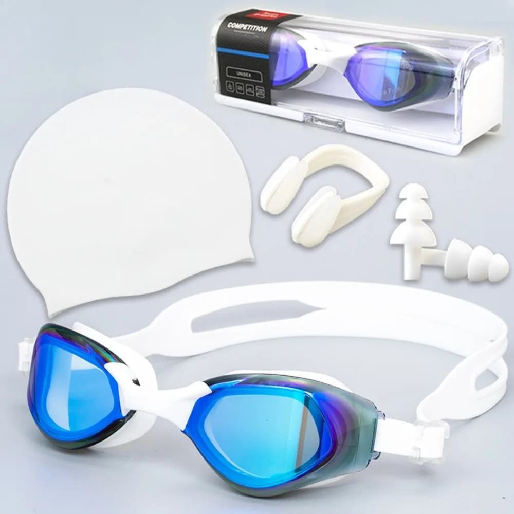Fanceey Adult Swimwear Swimwear Waterproof Swimming Glasses Glasses Set of galvanic swim glasses HD anti-fog