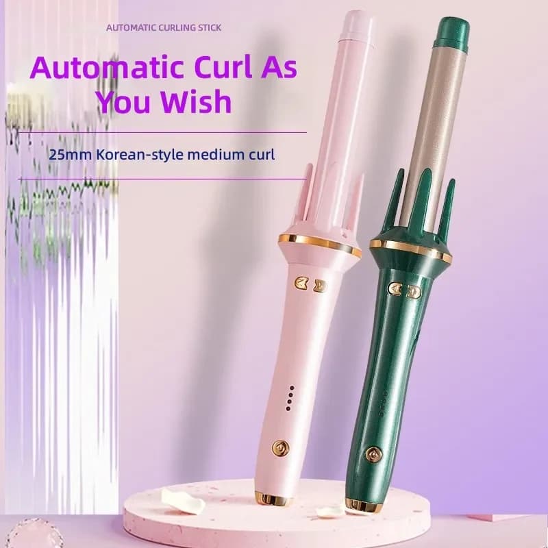 for Fully Automatic Curling Iron 25mm Big Wave Electric Rotating Curler Negative Ion Hair Styling Tool No Damage Lazy Curling